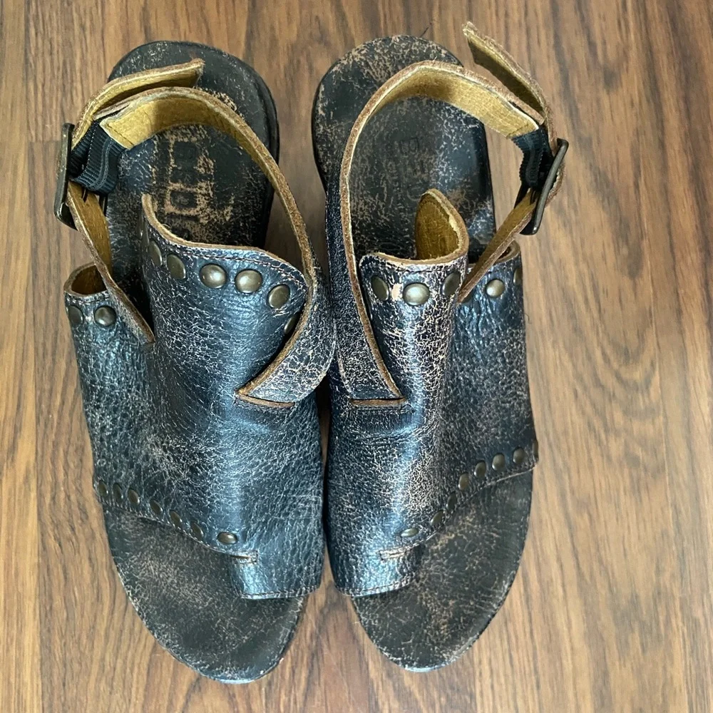 Bed Stu Joann Wood Wedge Distressed Leather - Picture 5 of 8